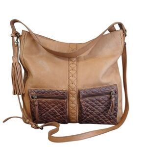 Anabaglish Starlight Brown Leather Crossbody Bag Hobo Shoulder Bag